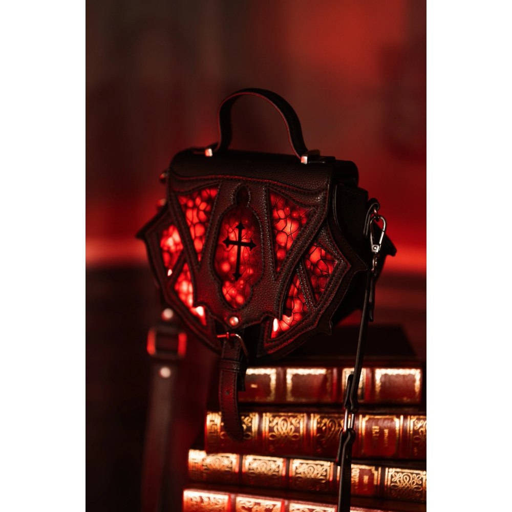 Restyle - Bloodspire Schultertasche - Schwarz/Dunkelrot